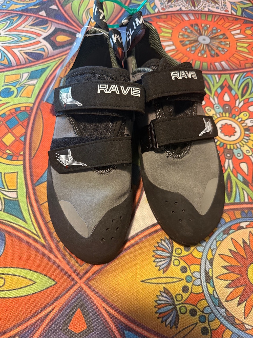 Climb X Men’s Size 8 Black & Gray Velcro Climbing Sneakers